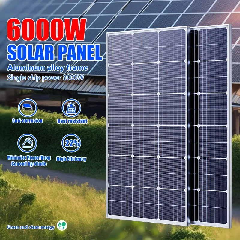 Solar Panel 200W - Kit Panel Surya Daya Tinggi 6000W/3000W,