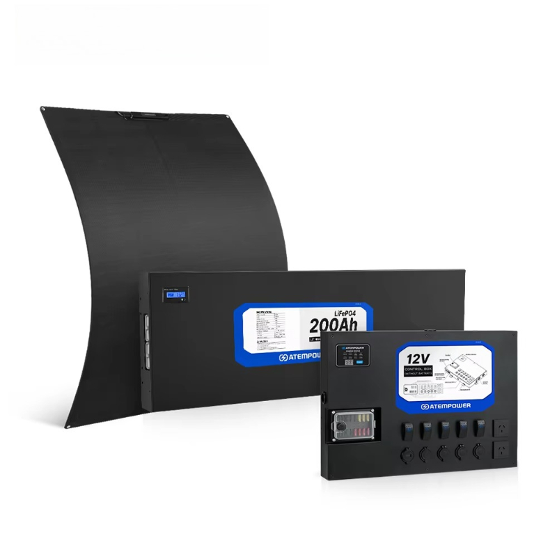 Solar Panel 200W - Sistem Baterai Ganda Berkemah Termasuk Kotak