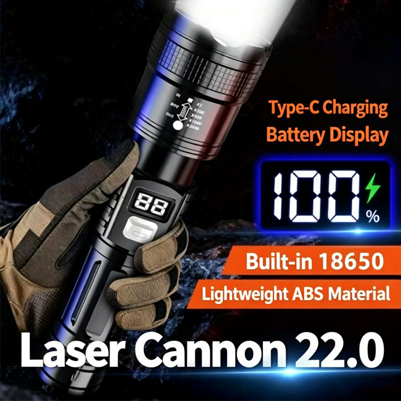 Energy Monitor Meter - Senter Laser Taktis dengan Fitur Zoom,