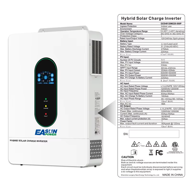 EASUN POWER 12000W 12KW 120V/1 - Charge Controller Solar ulasan dan harga
