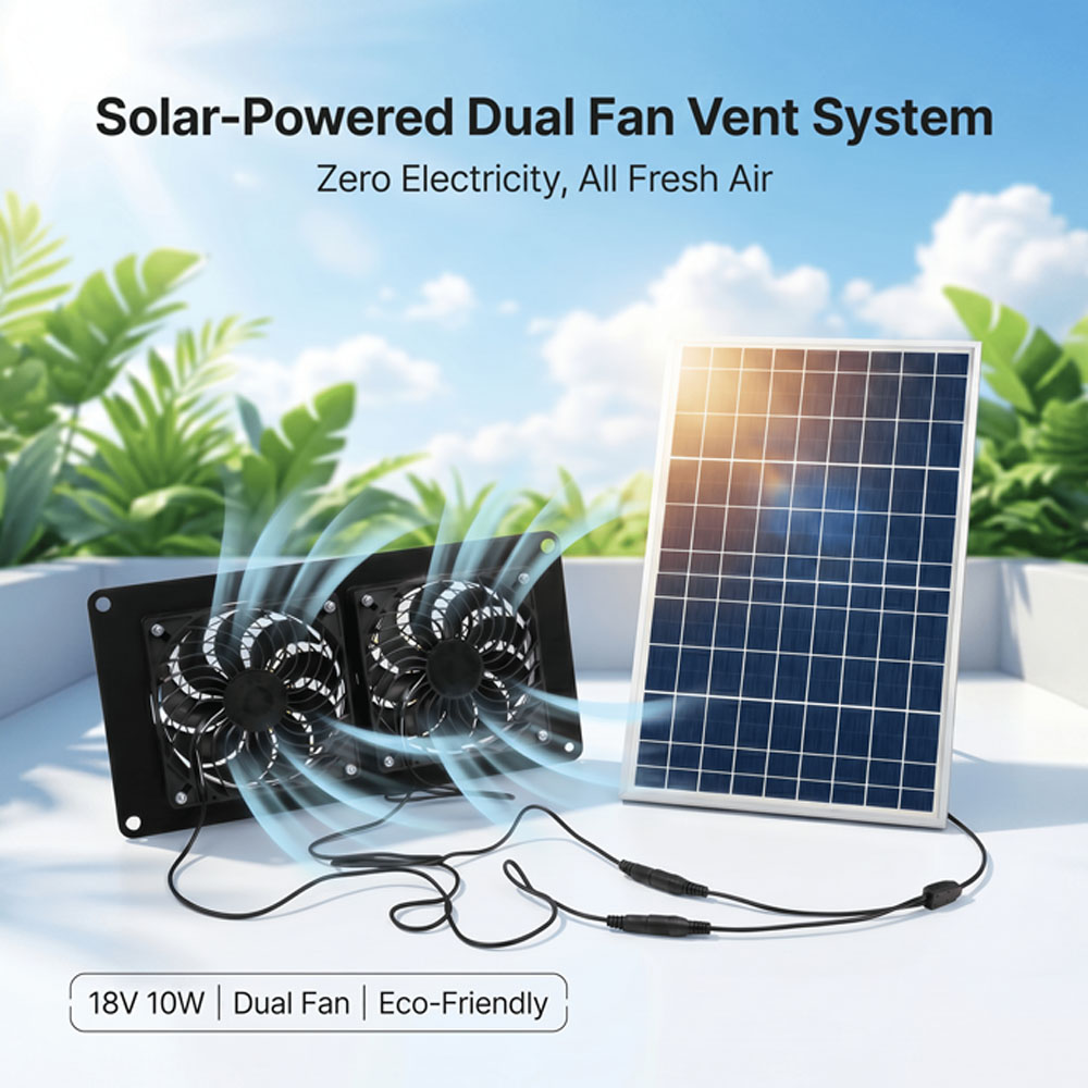 Kit Ventilasi Kipas Ganda Tena - Solar Panel 200W ulasan dan harga